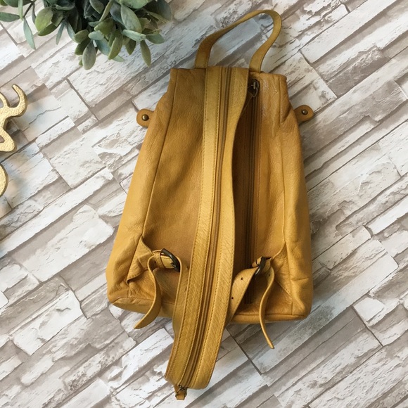 mustard yellow backpack